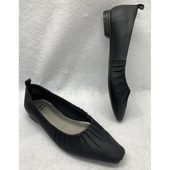 Worthington Shoes Keats Slip On Black Women’s Size 6.5M Flats Pleated Block Heel - Picture 1 of 15